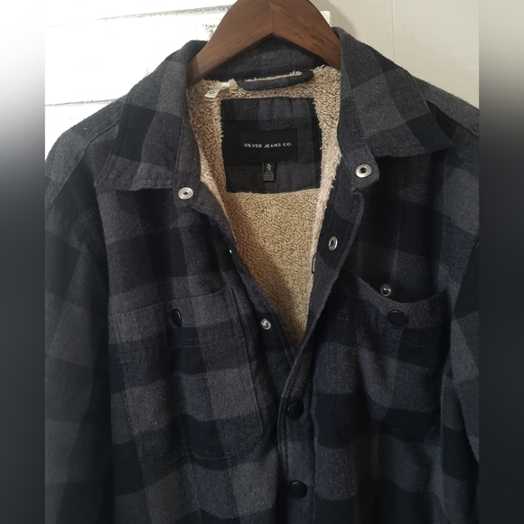 Silver Jeans Other - Silver Jeans Black and Gray Plaid Jacket 100% Cotton XL